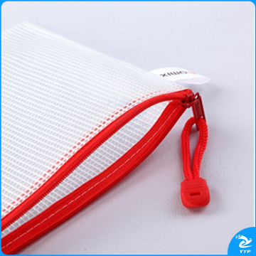 齐心(Comix) 10个装 A4防潮网格拉链袋/文件袋 A1054 颜色随机