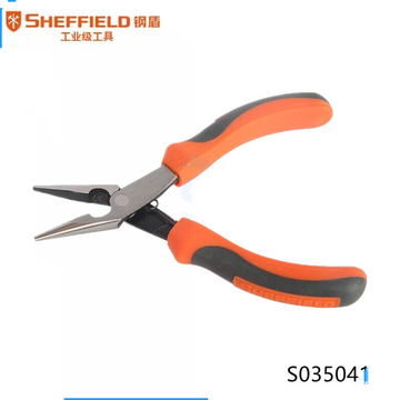 钢盾SHEFFIELD S035041双色柄迷你尖嘴钳5.5寸 防滑手柄尖头钳子 尖咀钳 五金工具