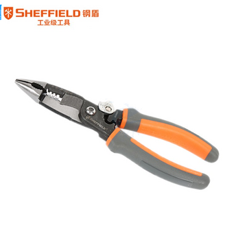 钢盾（SHEFFIELD）S035057 5合1多功能电工钳 9寸剥线剪线压接钳五金工具