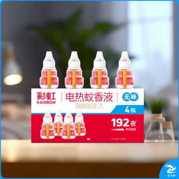 彩虹电热蚊香液四瓶装（无味）（5166）/盒