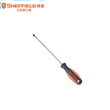 钢盾（SHEFFIELD）S056118 双色柄6*300MM一字螺丝刀磁吸 铬钡钢工业级安装拆机工