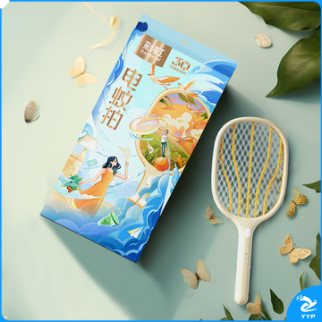 彩虹家用电蚊拍 充电式苍蝇拍 物理灭蚊T6108