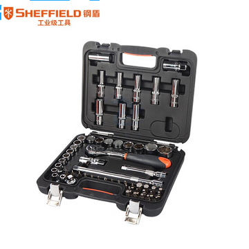 钢盾（SHEFFIELD）S010058 铬钒合金钢58件套棘轮扳手套筒公制 12.5mm系列 维修