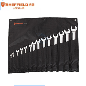 钢盾 SHEFFIELD S017401 14件套全抛光英制两用扳手 工具组套
