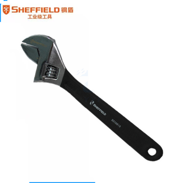 钢盾（SHEFFIELD）S016804 沾塑柄活络扳手4寸 工业级大开口扳手维修工具