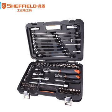 钢盾（SHEFFIELD）S010079 79件套综合扳手组套 手动棘轮套筒工具维修套装