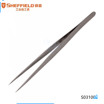钢盾 SHEFFIELD S031002 特尖头长镊子 尖嘴不锈钢镊子 电子元件夹子