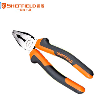 钢盾（SHEFFIELD）S045003 钢盾双色柄钢丝钳子电工工具老虎钳8寸克丝钳断线钢丝钳