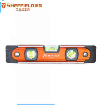 钢盾 SHEFFIELD S078009 鱼雷式水平尺9英寸 便携铝合金水平仪带包胶防震抗摔