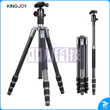 劲捷(KINGJOY)A62 单反相机摄影摄像反折便携可拆独脚架三脚架球形云台套装 【铝合金三脚架套装】A62+T11