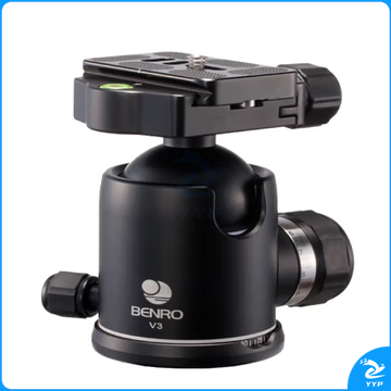 百诺(Benro)V3铝合金球型云台适合单反相机三脚架独脚架 V3 配PU60板 承重35kg  ZCKJ000012