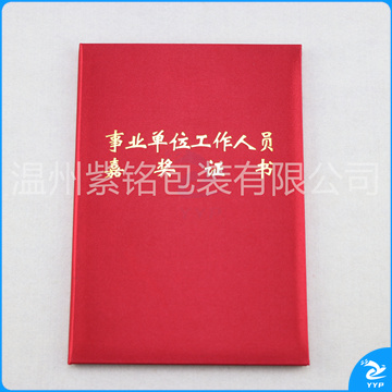 事业单位工作人员记功证书