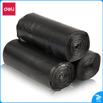 得力(deli) 3卷(90只)点段式办公生活加厚垃圾袋45*55cm 垃圾分类 办公用品 黑色33067