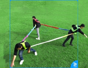 逸风雅致 东南西北跑   团建户外趣味道具 东南西北跑拉力圈 儿童弹性彩虹绳拉力绳感统训练器材