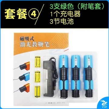 天爱/CELESTIAL LOVE 天爱 磁吸式激光教鞭笔教师红绿光分光器物理教学仪器材传播折反射充电 套餐4 3绿(磁吸笔套)+1充+3电