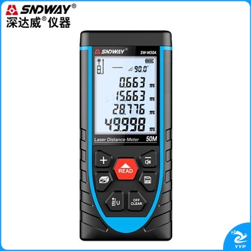 深达威  红外线激光测距仪 高精度手持电子尺量房仪充电式测量仪电子水平 SW-M50A 50米 锂电语音款 安全用仪器
