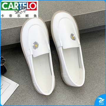 卡帝乐鳄鱼（CARTELO）高档品牌护士鞋女秋冬季透气软底气垫防滑厚底白鞋现货医护工作鞋 菊花白色 35 安全用仪器