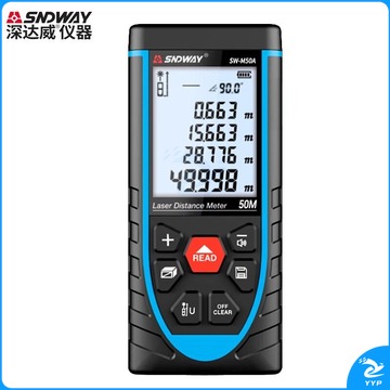 深达威激光测距仪手持式高精准红外线量房仪测量仪电子尺激光尺50-120米 SW-M50A锂电/50米+腰包语音 教学仪器