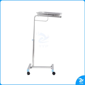 天爱 钢骑士 实验室不锈钢托盘架托盘车单双杆可移动置物架治疗盘升降车 单杆托盘车