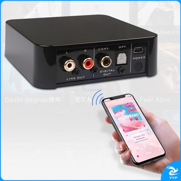 迈恻亦 天逸蓝牙适配器BTS-2无线蓝牙5.0音频接收器功放光纤同轴 .