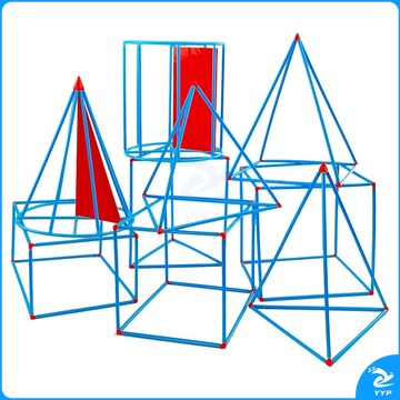 铂特体 可拆型立体几何形体框架模型九件套 正方体特殊长方体圆柱体圆锥体小学数学教具教学仪器 可拆几何体九件套