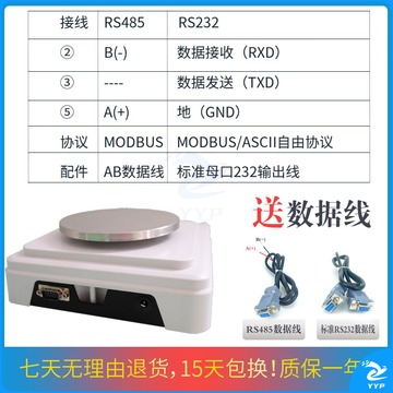 里博 电子天平带485接口RS232电子称PLC通讯秤0.001g串口modbus高精度 600g/0.01(方盘)