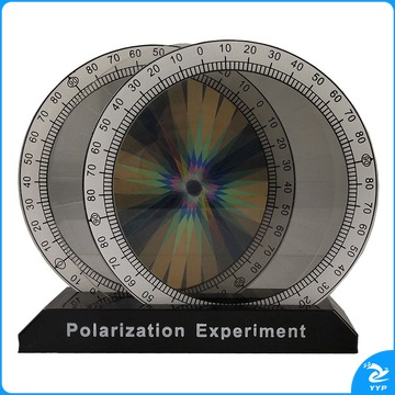 科睿才 教师演示用光的偏振现象观察器 一对偏振片带底座 物理光学教学仪器实验器材 直径20cm 彩色款 演示器