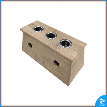 黑狗 BLACK DOG 宛灸堂真艾家族 三孔艾灸盒 实木随身灸调温灸盒器 安全用仪器