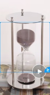 逸风雅致 沙漏仪  轻奢地球仪沙漏计时器30分钟创意办公室摆件装饰品家居书房摆设 亮面圆形沙漏