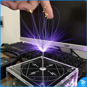 惠利得 磁暴线圈10厘米长特斯拉线圈人造闪电手摸线圈炫酷实验电音展示 平板款(亚克力外罩+蓝牙)