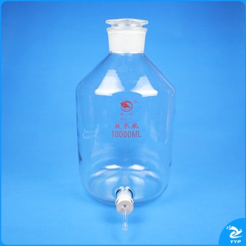 惠利得HDPE塑料放水桶下口瓶放水瓶5L10L25L50L龙头瓶蒸馏水玻璃高硼硅 白盖放水桶(整套)5L