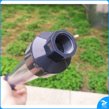 惠利得 半透明UPVC有机玻璃 PVC流量标定管 加药泵校准校定柱 环保水处理 4000毫升【1寸内丝】透明标定柱