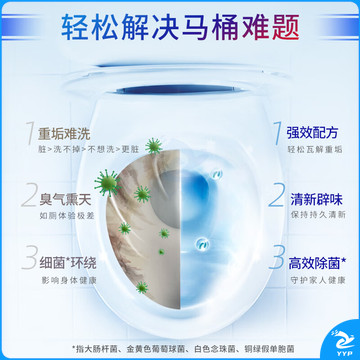蓝月亮 强效厕清洁厕液洁厕灵马桶清洁剂500g*4瓶 除菌去污除重垢