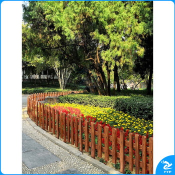 园艺花园草坪防腐木栅栏护栏栏杆围栏小篱笆栏栅装饰庭院围墙户外室外 白色60*20*35板厚13mm-cpy8856