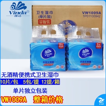 维达湿巾便携单片独立包装家用卫生湿纸巾杀菌无刺激清洁湿巾 整箱湿巾(60包)