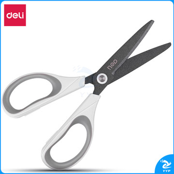 得力(deli)170mm特氟龙材质防粘不锈钢剪刀 白色6055