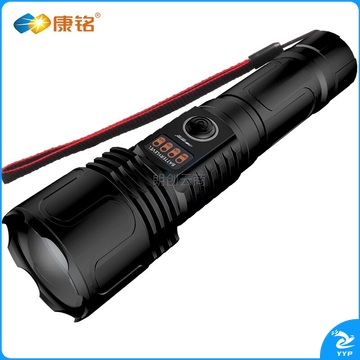 康铭强光手电筒变焦超亮远射SOS救援充电式探照灯应急户外家用KM-T62