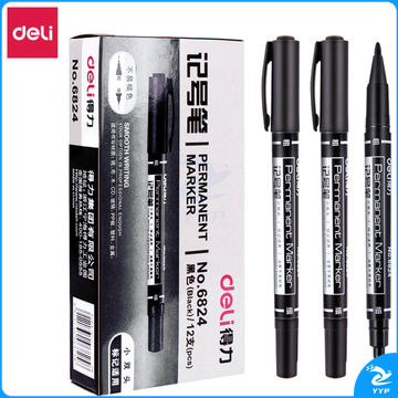 得力思达6824小双头记号笔（黑）（支）