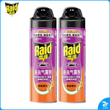 雷达(Raid) 杀虫剂喷雾 550ml*2瓶 香甜橙花香型 杀蟑 杀虫气雾剂4423688