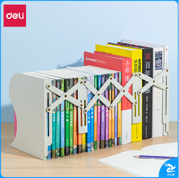 得力78631可伸缩书立书夹 靠书本收纳书档板 最大伸缩480mm