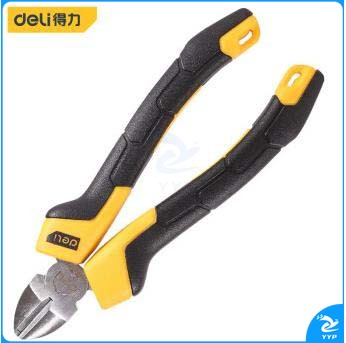 得力(deli) DL2206 斜嘴钳夹持钳手柄PVC包胶断线钳6英寸