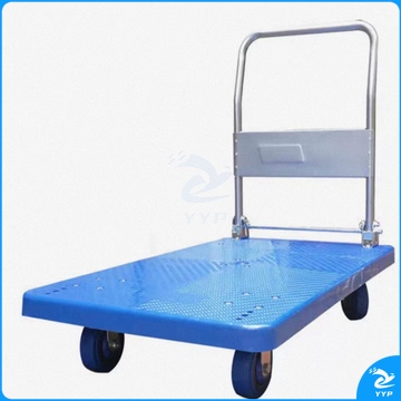 平板车折叠手推车拖车小推车小拉车拉杆货车塑料搬运车 大号精致款90x60cm