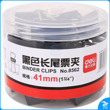 得力No.8562金属燕尾夹41mm2号 黑色 24只装  单位：盒