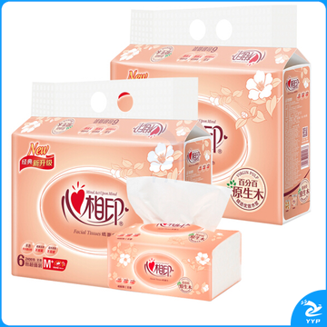 心相印抽纸 经典系列3层150抽面巾纸*6包 10提1箱