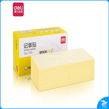 得力 7734记事贴(淡黄)76*101mm(包) 12包装