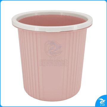 兰诗（LAUTEE）XFS015 圆形压圈垃圾桶客厅厨房垃圾篓-颜色随机 1个装