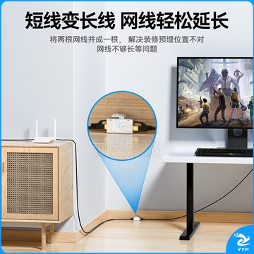 山泽（SAMZHE） WAN-08 六类RJ45网络直通模块 母对母