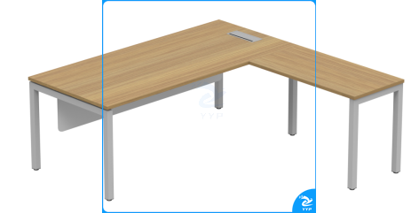 欧林家具  行政桌  主台：1400*1400*750mm 附台：700*500*750mm   BEI-DB-A1414