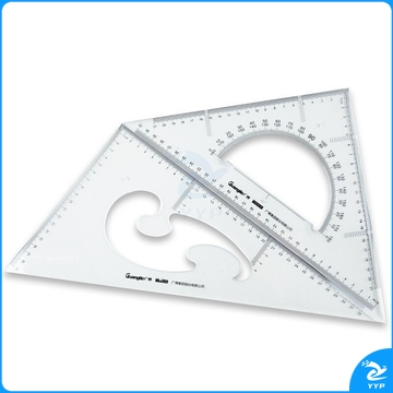 广博 CB5635 多用斜边三角尺 21*21*31mm (单位:付) 透明