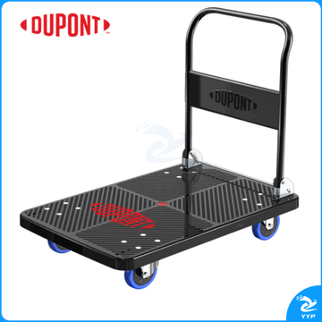 杜邦 90*60 承重800斤平板小推车折叠手拉货车塑料搬运拉杆拖车